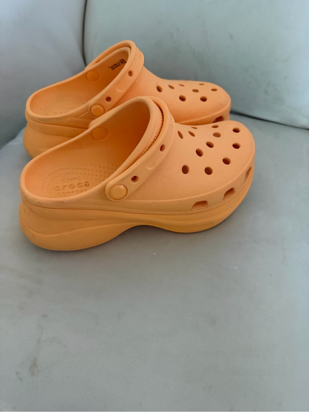 CROCS Unisex Classic Bae Platform Clog in Peach-Orange